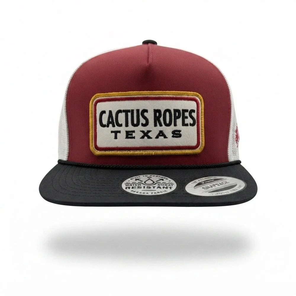 Hooey Cactus Ropes Trucker Hat Mens OSFA Maroon NWT Texas Snapback Mesh Cap